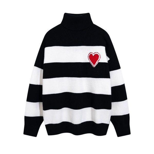 designer sweater man woman black and white stripe rainbow color womens sweater knitting love a high collar turtleneck fashion letter long sl, White;black
designer sweater man woman black and white stripe rainbow color womens sweater knitting love a high collar turtleneck fashion letter long sl, White;black