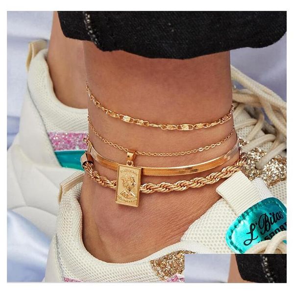 anklets 4pcs/set anklet bracelet for women foot accessories summer beach barefoot sandals bracelets ankle on the leg female drop del dhjm1, Red;blue 
anklets 4pcs/set anklet bracelet for women foot accessories summer beach barefoot sandals bracelets ankle on the leg female drop del dhjm1, Red;blue
