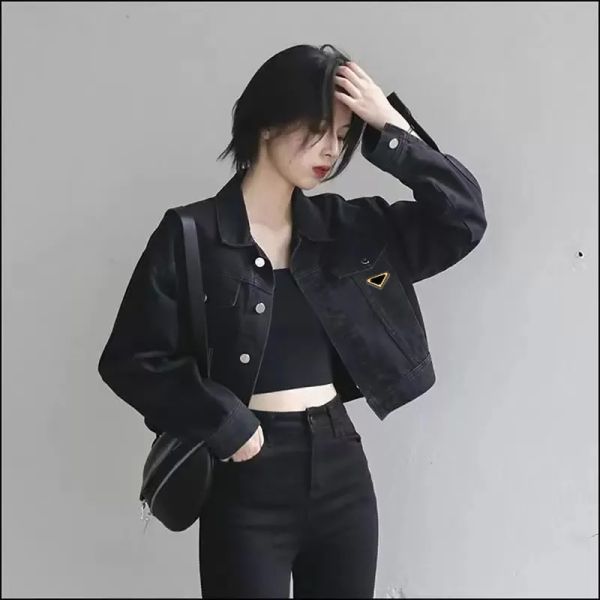 women jackets parkas denim woman short coats autumn spring style slim for lady jacket designer coat with button letters classical clothing, Black
women jackets parkas denim woman short coats autumn spring style slim for lady jacket designer coat with button letters classical clothing, Black