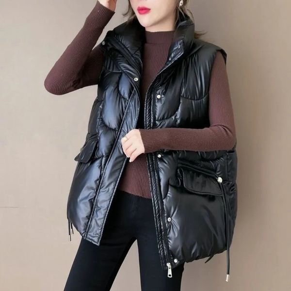 women's vests vests woman winter style stand collar down cotton vest bright color quilted cotton jacket women sleeveless jacket vests 2, Black;white
women's vests vests woman winter style stand collar down cotton vest bright color quilted cotton jacket women sleeveless jacket vests 2, Black;white