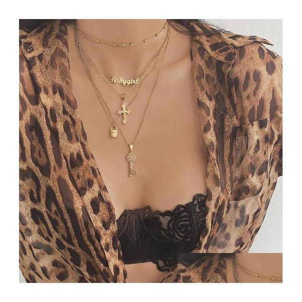 pendant necklaces fashion gold mtilayer key lock cross english letter pendant necklace set babygirl necklaces for women drop deliver dhmru, Silver
pendant necklaces fashion gold mtilayer key lock cross english letter pendant necklace set babygirl necklaces for women drop deliver dhmru, Silver