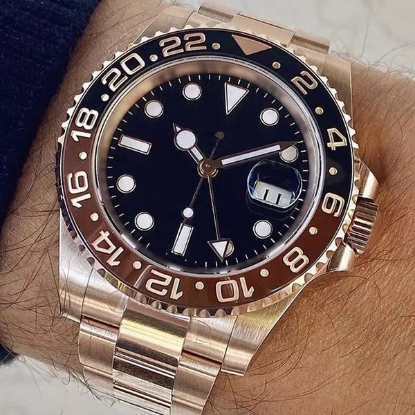 the latest ceramic bezel men's watch rose gold solid bracelet sapphire glass automatic movement mechanical important places to show men, Slivery;brown
the latest ceramic bezel men's watch rose gold solid bracelet sapphire glass automatic movement mechanical important places to show men, Slivery;brown