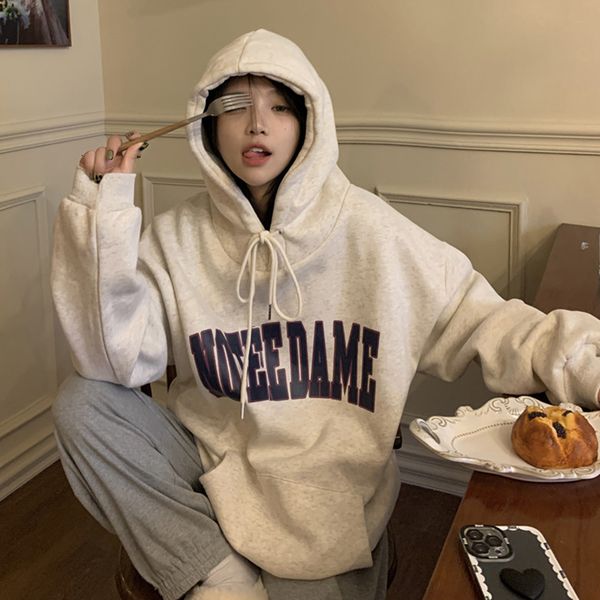 women's hoodies sweatshirts winter korean fashion grey baggy pullover letter printing pocket fleece thicken sweatshirt casual lazy ragl, Black
women's hoodies sweatshirts winter korean fashion grey baggy pullover letter printing pocket fleece thicken sweatshirt casual lazy ragl, Black