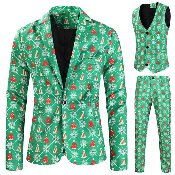 men's suits blazers 3 pieces sets men vest jackets pants christmas printed male performances sets green part coustumes 221201, White;black
men's suits blazers 3 pieces sets men vest jackets pants christmas printed male performances sets green part coustumes 221201, White;black