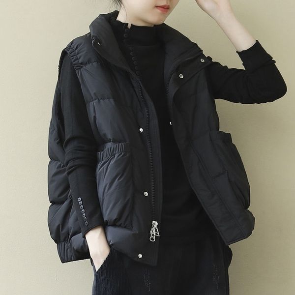 women's vests women's cotton padded vest with pocket puffer stand collar sleeveless crop female basic gilet casacos de inverno fem, Black;white
women's vests women's cotton padded vest with pocket puffer stand collar sleeveless crop female basic gilet casacos de inverno fem, Black;white