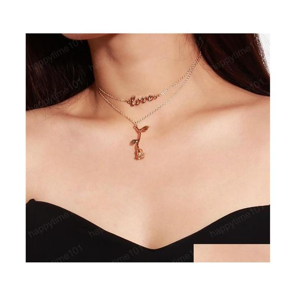 pendant necklaces fashion romantic letter alloy necklace rose love clavicle snake chains women double layer valentines day gift chok dhepx, Silver
pendant necklaces fashion romantic letter alloy necklace rose love clavicle snake chains women double layer valentines day gift chok dhepx, Silver
