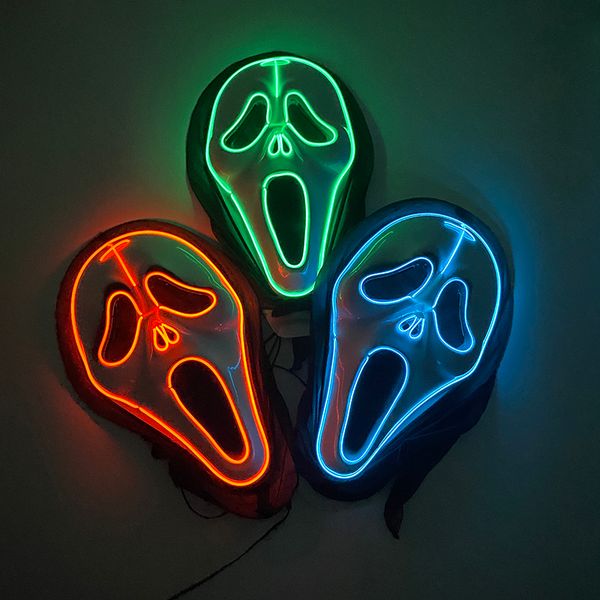 theme costume light up led mask ghost face scream movie horror halloween killer cosplay accessories props scary party 221202, Black;red
theme costume light up led mask ghost face scream movie horror halloween killer cosplay accessories props scary party 221202, Black;red