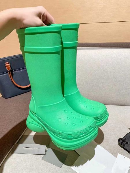 women croc boots designer rain waterproof boot rubber ankle outdoor platform fashion slip on booties size 35-40, Black
women croc boots designer rain waterproof boot rubber ankle outdoor platform fashion slip on booties size 35-40, Black