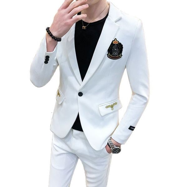 men's suits blazers men casual busniess formal slim fit office jacket pants trousers fashion two pieces set work clothes 221202, White;black
men's suits blazers men casual busniess formal slim fit office jacket pants trousers fashion two pieces set work clothes 221202, White;black