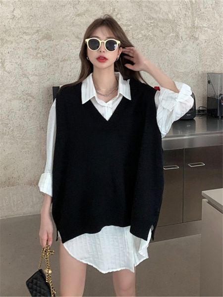 women's vests autumn winter sweater vest women vneck pureblack knitted korean style allmatch basic preppy classic stylish basic 221202, Black;white
women's vests autumn winter sweater vest women vneck pureblack knitted korean style allmatch basic preppy classic stylish basic 221202, Black;white