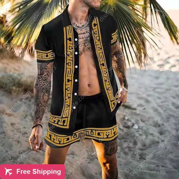 tracksuits set hawaiian men's shirt fashionable printing short sleeve button beach shorts casual street wear 2 sets, Gray
tracksuits set hawaiian men's shirt fashionable printing short sleeve button beach shorts casual street wear 2 sets, Gray