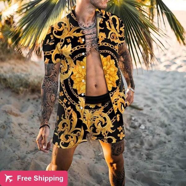 2023 sports tracksuits hawaiian beach popular men's printing summer casual short sleeve suit loose matching with henry belt, Gray
2023 sports tracksuits hawaiian beach popular men's printing summer casual short sleeve suit loose matching with henry belt, Gray