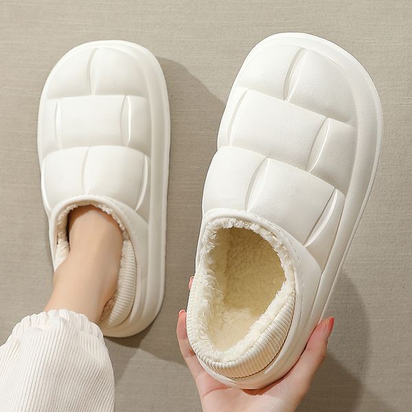 slippers winter warm eva waterproof women men plush flat cotton slippers indoor furry home thick platform non-slip couples shoes 221203, Black
slippers winter warm eva waterproof women men plush flat cotton slippers indoor furry home thick platform non-slip couples shoes 221203, Black