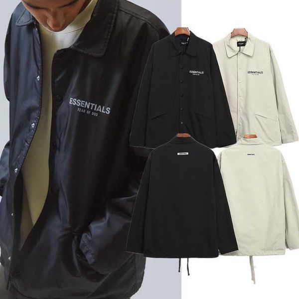 designer brand jacket high street double line essentials reflective letter jacket trench coat, Black;brown
designer brand jacket high street double line essentials reflective letter jacket trench coat, Black;brown
