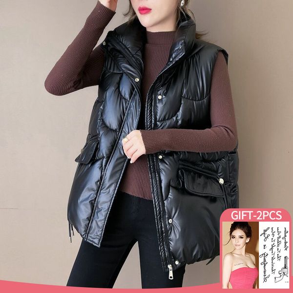 women's vests winter coat women keep warm vest down jacket bright color cotton padded sleeveless button waistcoat fashion coat vest 221, Black;white
women's vests winter coat women keep warm vest down jacket bright color cotton padded sleeveless button waistcoat fashion coat vest 221, Black;white