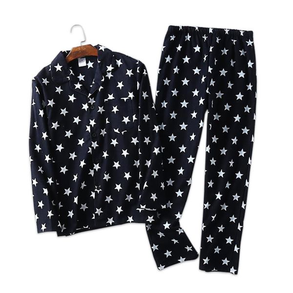 men's sleepwear fashion stars 100 cotton pajamas sets men casual male sleepwear plus size 100kg 221202, Black;brown
men's sleepwear fashion stars 100 cotton pajamas sets men casual male sleepwear plus size 100kg 221202, Black;brown