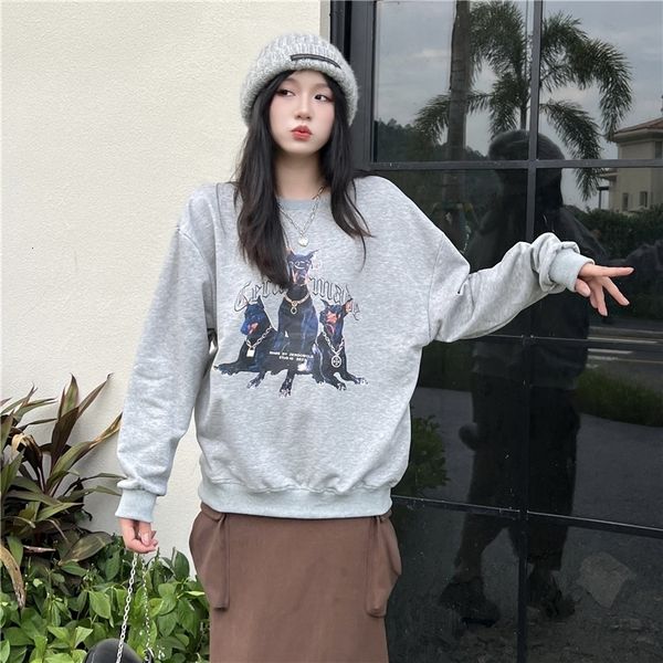women's hoodies sweatshirts grey sweatshirt women crew neck animal print korean fashion leisure vintage thicken loose winter long sleev, Black
women's hoodies sweatshirts grey sweatshirt women crew neck animal print korean fashion leisure vintage thicken loose winter long sleev, Black