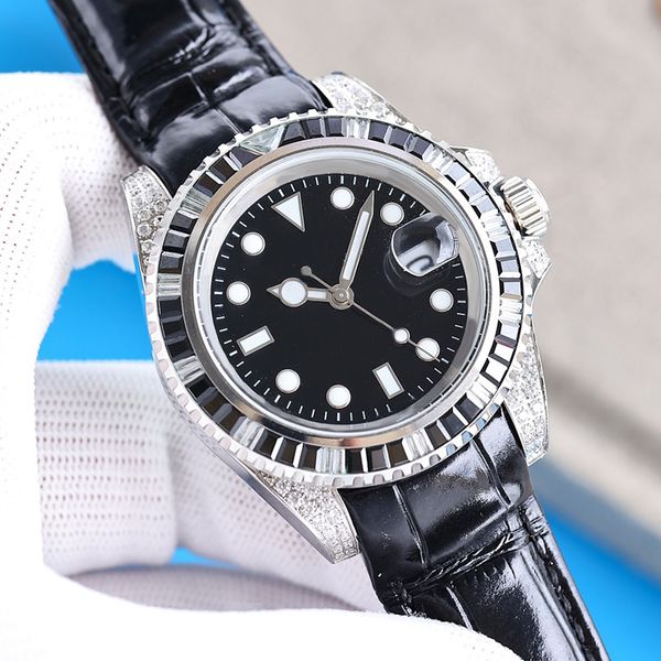 watch mens watch diamond bezel automatic movement waterproof 40mm leather strap fashion wristwatches business wristwatch multiple colors, Slivery;brown
watch mens watch diamond bezel automatic movement waterproof 40mm leather strap fashion wristwatches business wristwatch multiple colors, Slivery;brown