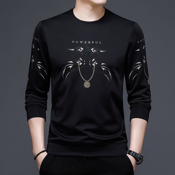 men's t shirts browon fashion black autumn long ops sleeve s casual regular fit o neck clothing 221202, White;black
men's t shirts browon fashion black autumn long ops sleeve s casual regular fit o neck clothing 221202, White;black