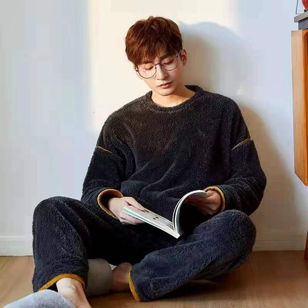 men's sleepwear flannel winter thick warm long sleeve pijama coral velvet suit pyjamas lounge homewear home clothes 221202, Black;brown
men's sleepwear flannel winter thick warm long sleeve pijama coral velvet suit pyjamas lounge homewear home clothes 221202, Black;brown