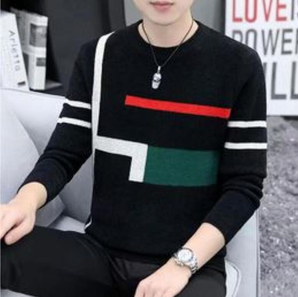 men's sweaters brand knit luxury pullover crew neck trendy mens designer jumper korean plaid sweater casual men clothing, White;black
men's sweaters brand knit luxury pullover crew neck trendy mens designer jumper korean plaid sweater casual men clothing, White;black