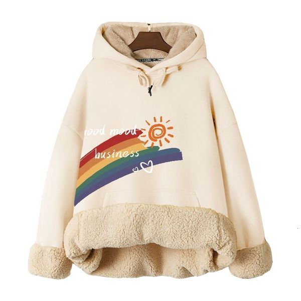 women's hoodies sweatshirts sunshine rainbow harajuku coat thick cashmere sweatshirt hoody autumn winter hooded lamb wool simple pullov, Black
women's hoodies sweatshirts sunshine rainbow harajuku coat thick cashmere sweatshirt hoody autumn winter hooded lamb wool simple pullov, Black