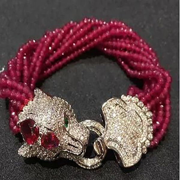 leopard head micro inlay zircon clasp purple jade multi-rows bracelet, Golden;silver
leopard head micro inlay zircon clasp purple jade multi-rows bracelet, Golden;silver