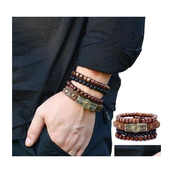 beaded european and american mens jewelry simple retro alloy gossip cowe bracelet handstring leather mtilayer set drop delivery brace dhyca, Black
beaded european and american mens jewelry simple retro alloy gossip cowe bracelet handstring leather mtilayer set drop delivery brace dhyca, Black