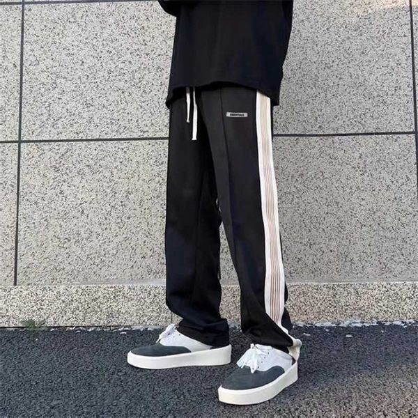 casual sports pants fog double thread essentials striped webbing straight tube casual men's high street guard drawstring fashion brand, Black
casual sports pants fog double thread essentials striped webbing straight tube casual men's high street guard drawstring fashion brand, Black