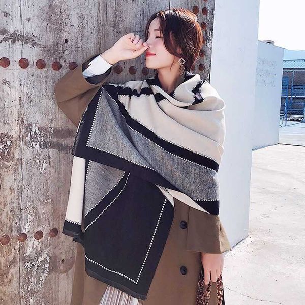shawls autumn winter live cashmere scarf women's thickened air conditioning shawl warm and versatile double-sided jacquard, Blue;gray
shawls autumn winter live cashmere scarf women's thickened air conditioning shawl warm and versatile double-sided jacquard, Blue;gray