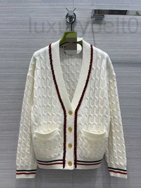 women's sweaters designer college v-neck cardigan coat women's new fried dough twist ribbon loose sweater in autumn and winter 202, White;black
women's sweaters designer college v-neck cardigan coat women's new fried dough twist ribbon loose sweater in autumn and winter 202, White;black