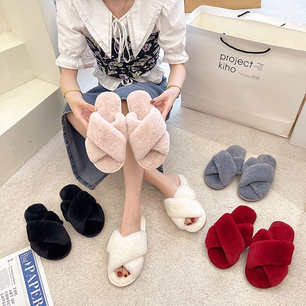 slippers womens fashion warm fluffy indoor cozy faux fur cross flat shoes soft furry ladies female celebrities floor slides 221203, Black
slippers womens fashion warm fluffy indoor cozy faux fur cross flat shoes soft furry ladies female celebrities floor slides 221203, Black