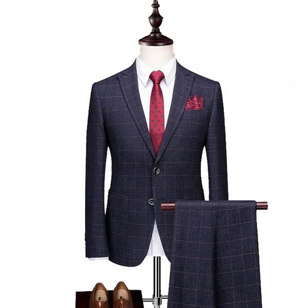 men's suits blazers blue plaid suit 2 pieces tuxedos blazer formal groomsmen for wedding blazer pants 221202, White;black
men's suits blazers blue plaid suit 2 pieces tuxedos blazer formal groomsmen for wedding blazer pants 221202, White;black