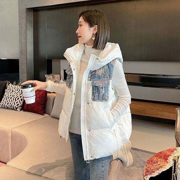 women's vests autumn winter women's cotton vest sequins splicing sleeveless hooded jacket female korean fashion short waistcoat 22, Black;white
women's vests autumn winter women's cotton vest sequins splicing sleeveless hooded jacket female korean fashion short waistcoat 22, Black;white