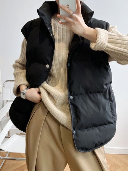 women's vests fashion women's autumn winter loose outer wear solid color cotton vest jacket singlebreasted side pockets vests 2212, Black;white
women's vests fashion women's autumn winter loose outer wear solid color cotton vest jacket singlebreasted side pockets vests 2212, Black;white