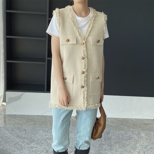 women's vests autumn and winter women's casual solid color v neck pocket fringed decorative vest 221202, Black;white
women's vests autumn and winter women's casual solid color v neck pocket fringed decorative vest 221202, Black;white