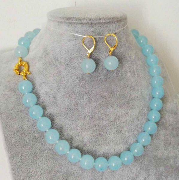 charming jewellery 10mm natural light blue jade round gemstone beads necklace earrings set 18'', Silver
charming jewellery 10mm natural light blue jade round gemstone beads necklace earrings set 18'', Silver