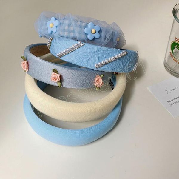 fashion women's hair accessories wide side headbands sweet flower lace headwear fresh color summer headwear, Silver
fashion women's hair accessories wide side headbands sweet flower lace headwear fresh color summer headwear, Silver