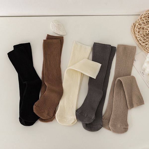 kids socks 5 pairs lot baby girls knee high soft cotton princess socken children boys long sock ruffle 2 8years leg warmers 221203, Pink;yellow 
kids socks 5 pairs lot baby girls knee high soft cotton princess socken children boys long sock ruffle 2 8years leg warmers 221203, Pink;yellow