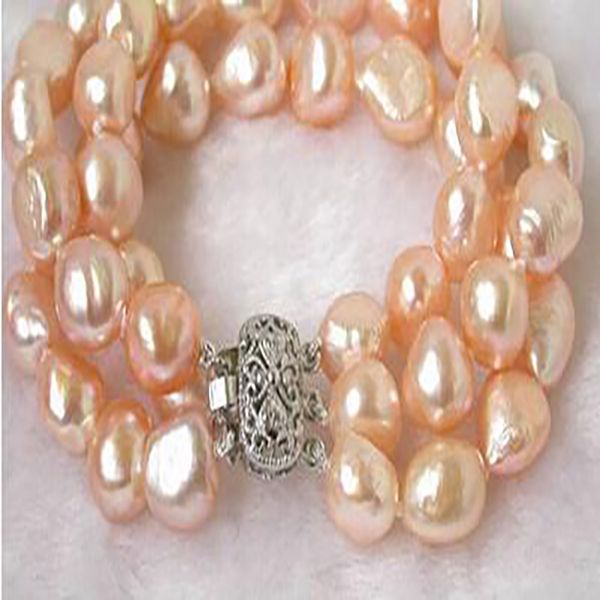 charming jewelry 3strads pink baroque pearls bracelet bangle natural, Golden;silver
charming jewelry 3strads pink baroque pearls bracelet bangle natural, Golden;silver