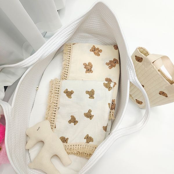 blankets swaddling born organic cotton cartoon bear print tassel muslin swaddle fashion soft fringe wrap bebe accesorios 221203
blankets swaddling born organic cotton cartoon bear print tassel muslin swaddle fashion soft fringe wrap bebe accesorios 221203