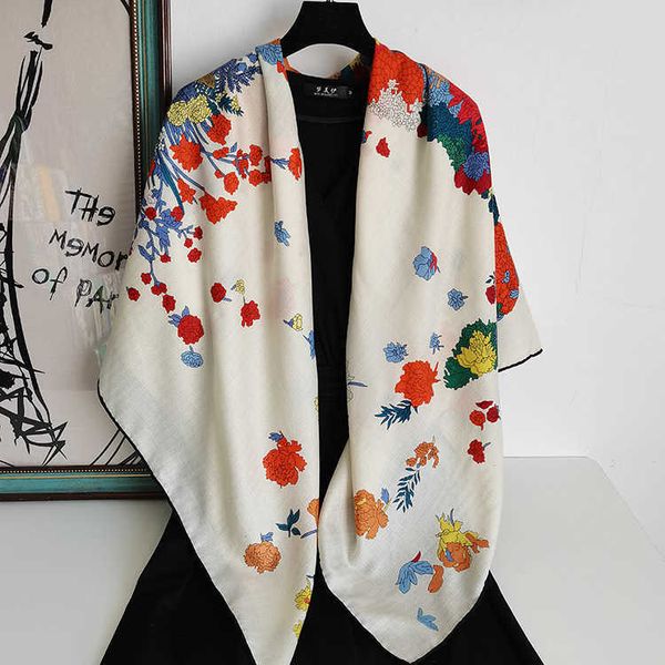 scarves silk women's 130 shawls silk wool square scarves thickened autumn and winter wind versatile gifts, Blue;gray
scarves silk women's 130 shawls silk wool square scarves thickened autumn and winter wind versatile gifts, Blue;gray