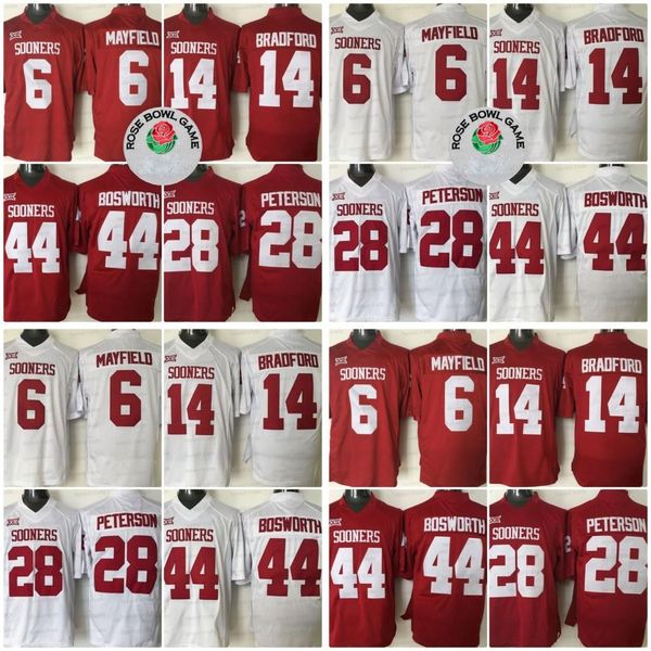 american college football wear ncaa 6 baker mayfield football jersey 28 adrian peterson 14 sam bradford 44 brian bosworth oklahoma sooners c, Black
american college football wear ncaa 6 baker mayfield football jersey 28 adrian peterson 14 sam bradford 44 brian bosworth oklahoma sooners c, Black