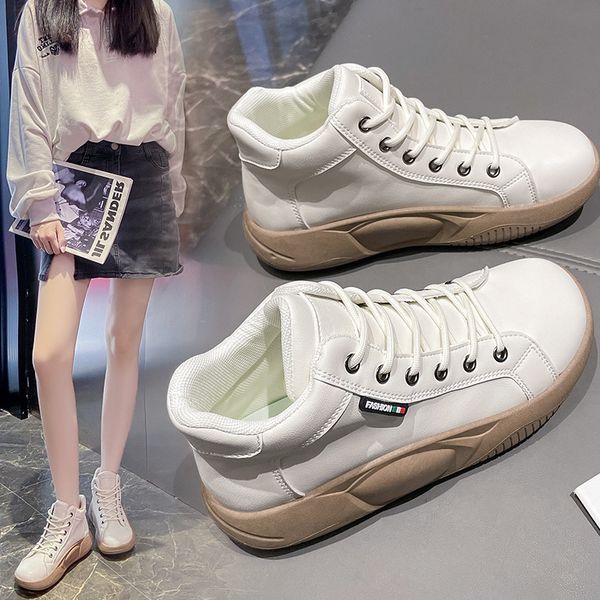 2022 winter new boots thick soled rocking shoes versatile fashion high small white shoes casual retro, Black
2022 winter new boots thick soled rocking shoes versatile fashion high small white shoes casual retro, Black