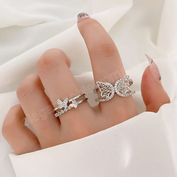 silver color elegant ring for women crystal zircon butterfly hollow finger rings vintage open ring fashion jewelry gifts
silver color elegant ring for women crystal zircon butterfly hollow finger rings vintage open ring fashion jewelry gifts