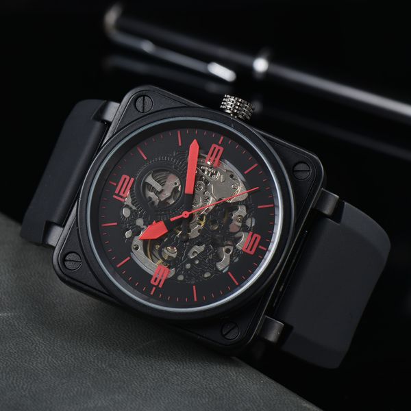 men's sports machinery br watch ultra-thin hollow personality square dial waterproof world time black tape ross watch, Slivery;brown
men's sports machinery br watch ultra-thin hollow personality square dial waterproof world time black tape ross watch, Slivery;brown