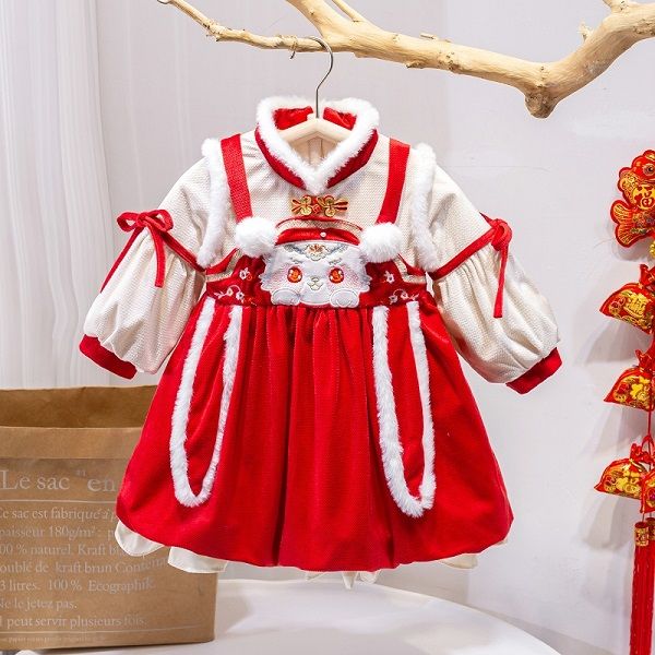 girls' hanfu dress winter children's tang baby's new year little girl's, Red;yellow
girls' hanfu dress winter children's tang baby's new year little girl's, Red;yellow