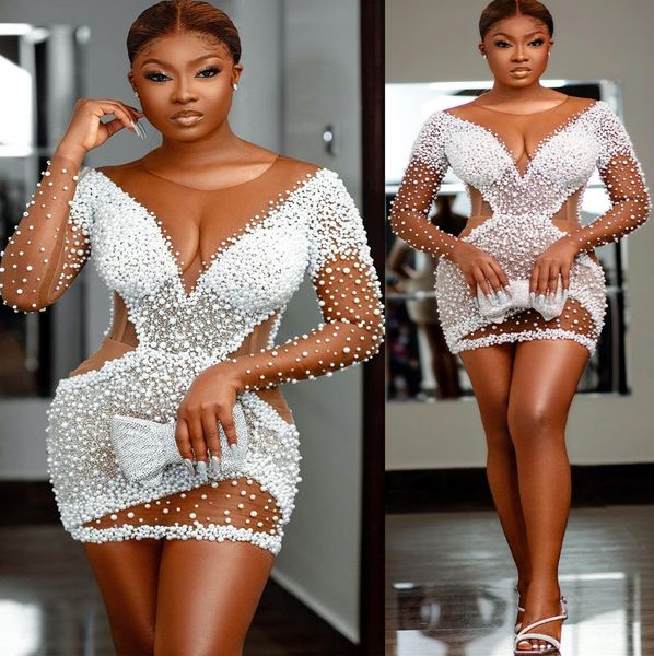 2023 arabic aso ebi ivory luxurious prom dresses short pearls sheath evening formal party second reception birthday engagement gowns dress z, Black
2023 arabic aso ebi ivory luxurious prom dresses short pearls sheath evening formal party second reception birthday engagement gowns dress z, Black
