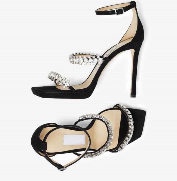 luxury women bing sandal shoes crystal strap black suede design so high plateaun bridal wedding party lady high heels mules with box 35-43
luxury women bing sandal shoes crystal strap black suede design so high plateaun bridal wedding party lady high heels mules with box 35-43