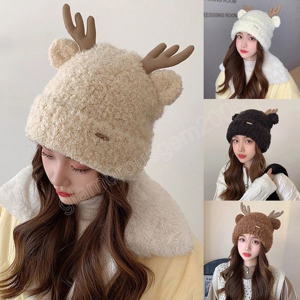 winter hats for women cute christmas antler thicken knitted hats girl snow ski earflap hat outdoor warm windproof cap, Blue;gray
winter hats for women cute christmas antler thicken knitted hats girl snow ski earflap hat outdoor warm windproof cap, Blue;gray